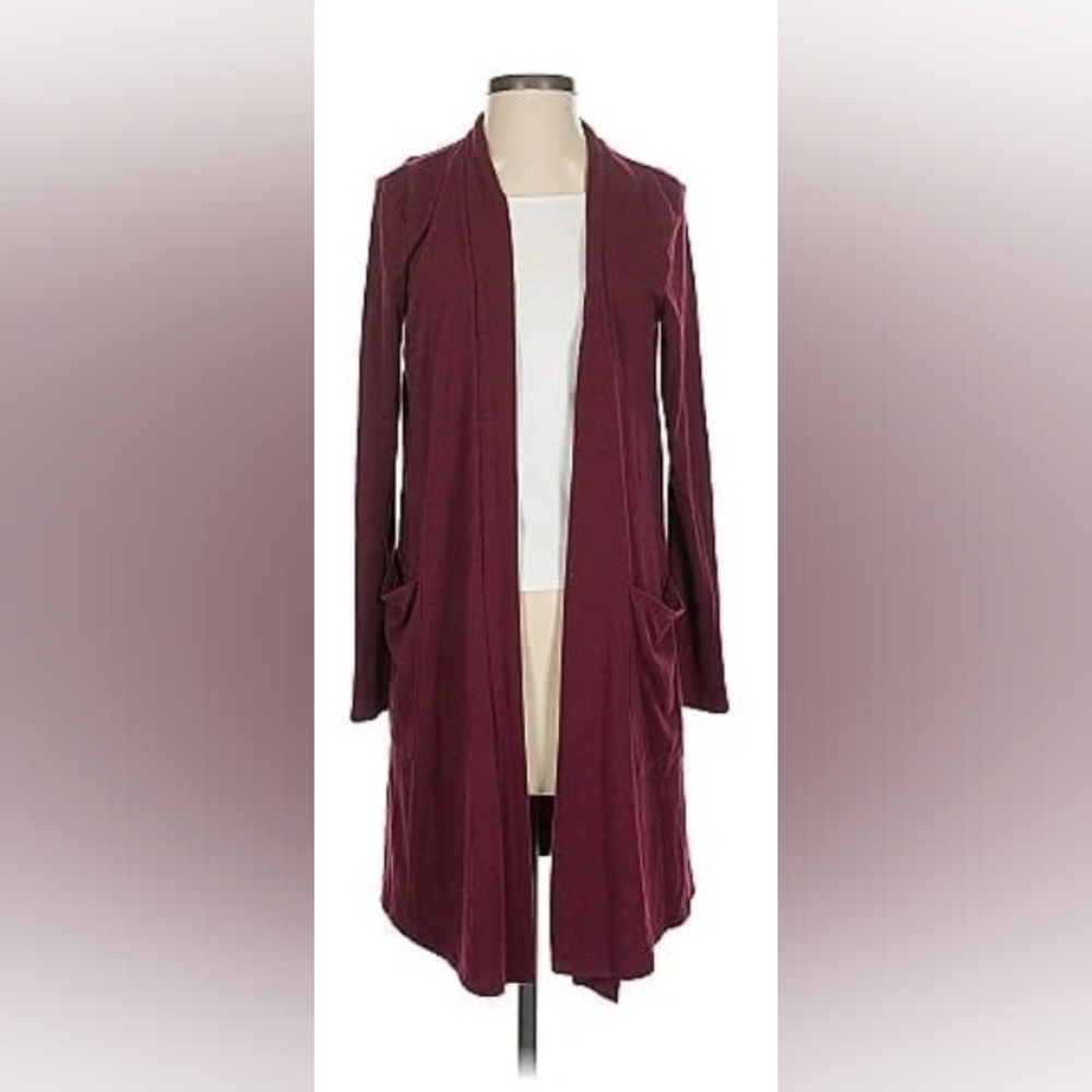 NWOT Zenana Premium Burgundy Open Front Duster. Women's Small.